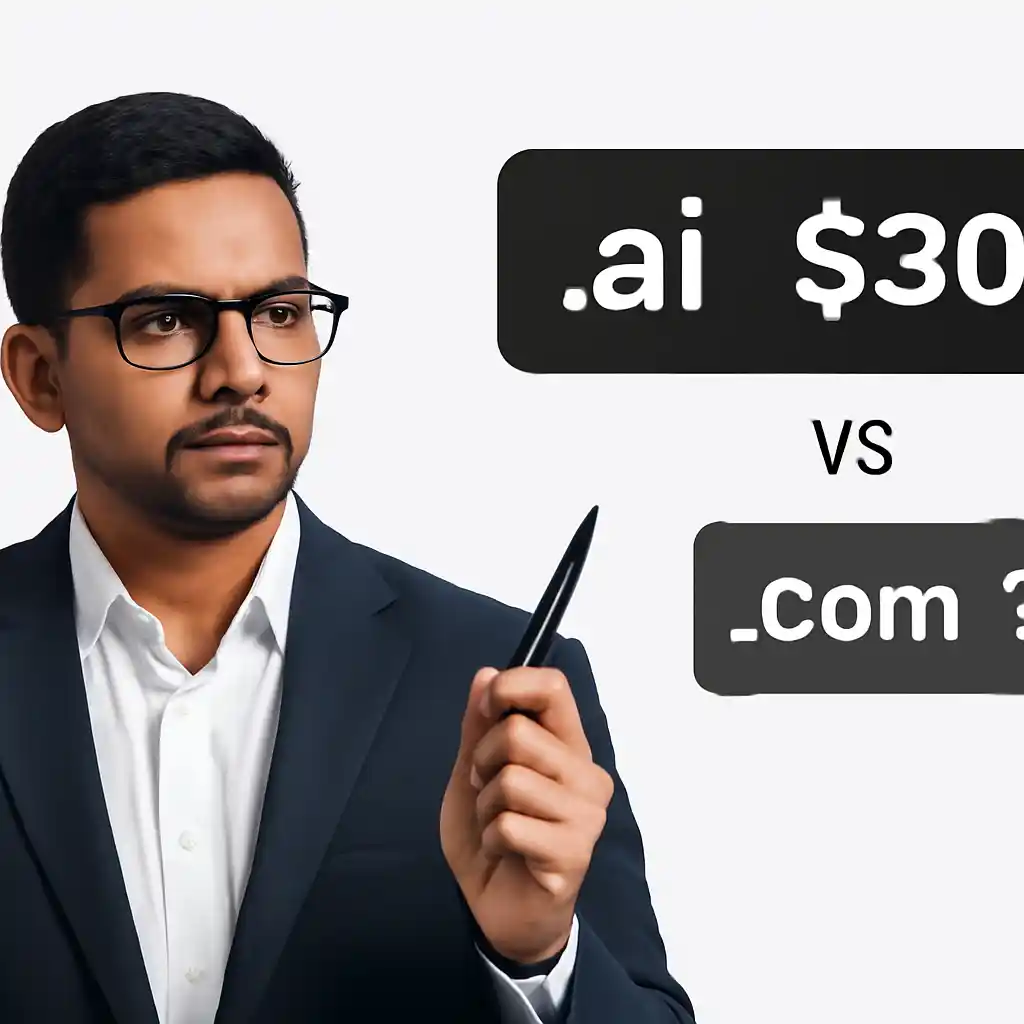How .ai Domain Is More Expensive What is Reson Behind It .ai domain price vs .com showing registration, renewal, and premium pricing components