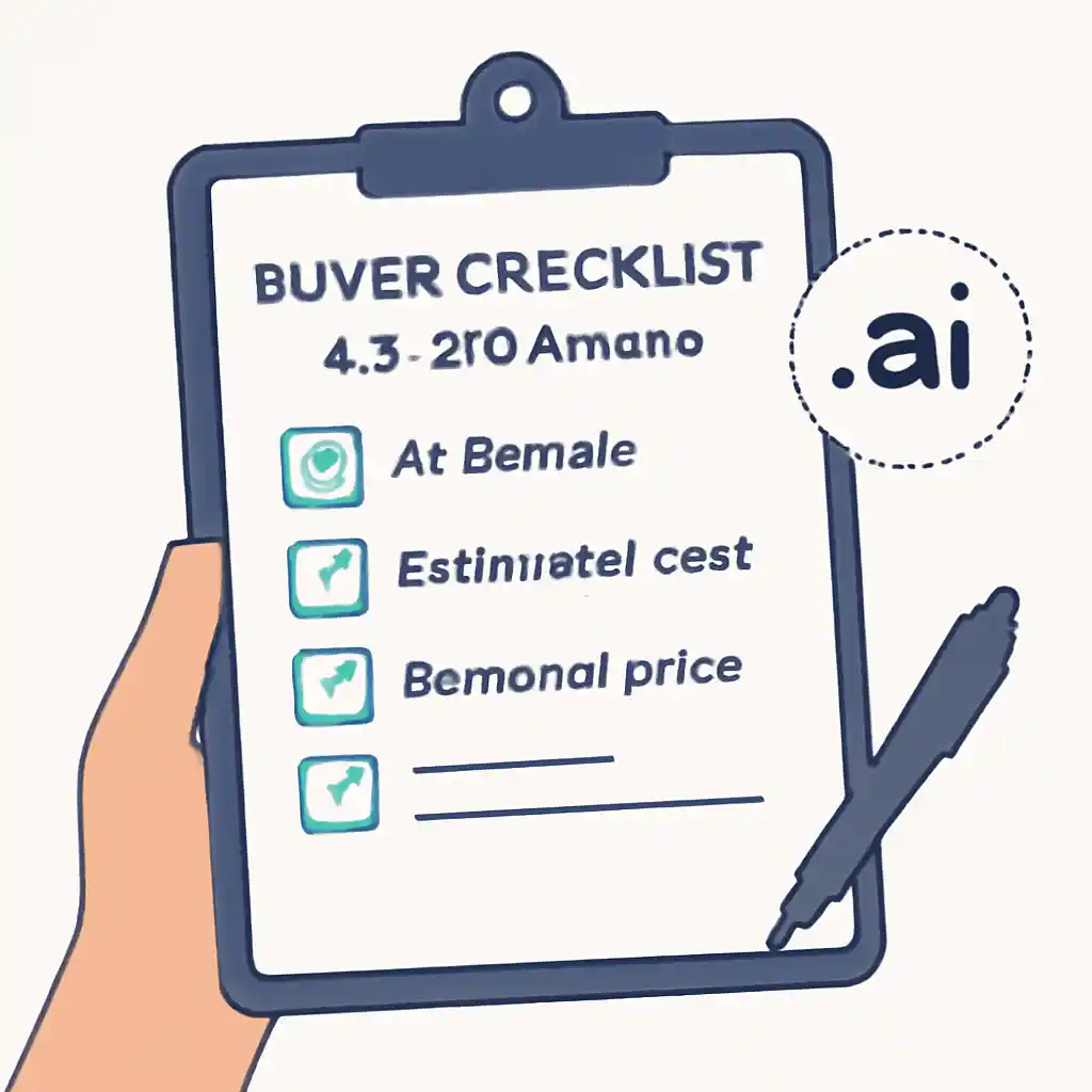 How .ai Domain Is More Expensive What is Reson Behind It Checklist image for buying a .ai domain and estimating renewal cost